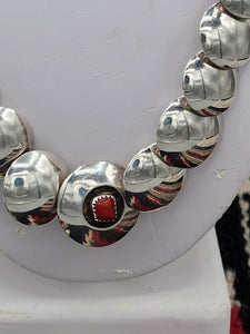 STERLING SILVER 2 SIDED PILLOW BEADED NECKLACE - 20"