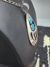 Load image into Gallery viewer, TURQUOISE 2 STONE BEAR PAW NECKLACE- THOMAS NEZ
