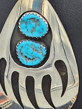 Load image into Gallery viewer, TURQUOISE 2 STONE BEAR PAW NECKLACE- THOMAS NEZ
