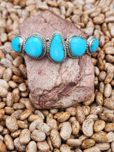 Load image into Gallery viewer, TURQUOISE 5 STONE CUFF BRACELET - CASTLE DOME