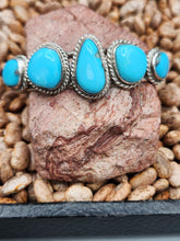 Load image into Gallery viewer, TURQUOISE 5 STONE CUFF BRACELET - CASTLE DOME