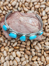 Load image into Gallery viewer, TURQUOISE 5 STONE CUFF BRACELET - CASTLE DOME