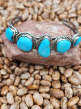Load image into Gallery viewer, TURQUOISE 5 STONE CUFF BRACELET - CASTLE DOME