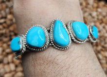 Load image into Gallery viewer, TURQUOISE 5 STONE CUFF BRACELET - CASTLE DOME