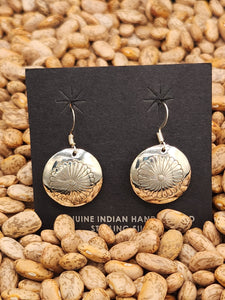 STERLING SILVER PILLOW STAMPED DISK EARRINGS  - INA NEZ