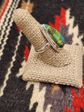 Load image into Gallery viewer, GREEN COPPER TURQUOISE RING -SIZE 9 -TEARDROP SHAPED