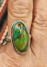 Load image into Gallery viewer, GREEN COPPER TURQUOISE RING - SIZE 11 - OVAL SHAPED