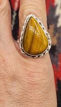 Load image into Gallery viewer, TIGER EYE RING - SIZE 6 - TEARDROP SHAPED