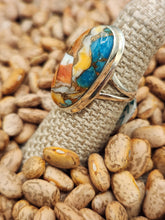Load image into Gallery viewer, TURQUOISE & SPINY OYSTER RING - SIZE 6 - OVAL SHAPED
