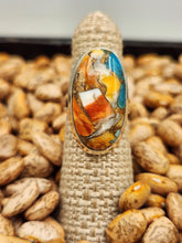 Load image into Gallery viewer, TURQUOISE & SPINY OYSTER RING - SIZE 6 - OVAL SHAPED