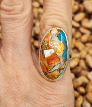 Load image into Gallery viewer, TURQUOISE & SPINY OYSTER RING - SIZE 6 - OVAL SHAPED