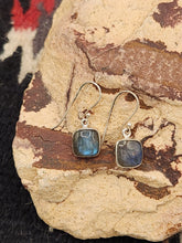 Load image into Gallery viewer, LABRADORITE NECKLACE & EARRINGS SET - RECTANGULAR