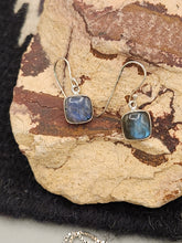 Load image into Gallery viewer, LABRADORITE NECKLACE & EARRINGS SET - RECTANGULAR