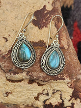 Load image into Gallery viewer, LABRADORITE TEARDROP EARRINGS