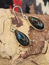 Load image into Gallery viewer, LABRADORITE TEARDROP EARRINGS