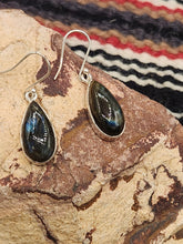Load image into Gallery viewer, LABRADORITE TEARDROP EARRINGS
