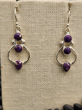 Load image into Gallery viewer, PURPLE COPPER TURQUOISE EARRINGS