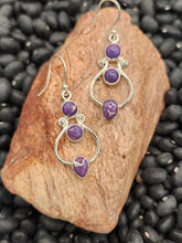 Load image into Gallery viewer, PURPLE COPPER TURQUOISE EARRINGS