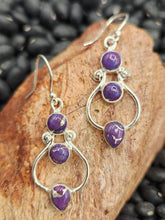 Load image into Gallery viewer, PURPLE COPPER TURQUOISE EARRINGS