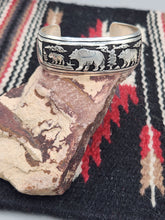 Load image into Gallery viewer, BEAR OVERLAY STERLING SILVER CUFF BRACELET - TOMMY & ROSITA SINGER