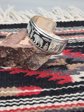 Load image into Gallery viewer, BEAR OVERLAY STERLING SILVER CUFF BRACELET - TOMMY & ROSITA SINGER