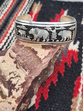 Load image into Gallery viewer, BEAR OVERLAY STERLING SILVER CUFF BRACELET - TOMMY & ROSITA SINGER