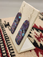 Load image into Gallery viewer, PURPLE COPPER TURQUOISE PADDLE STYLE EARRINGS
