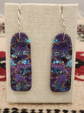 Load image into Gallery viewer, PURPLE COPPER TURQUOISE PADDLE STYLE EARRINGS
