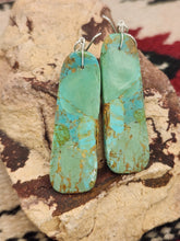Load image into Gallery viewer, GREEN TURQUOISE PADDLE STYLE EARRINGS
