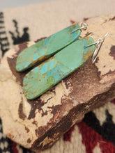 Load image into Gallery viewer, GREEN TURQUOISE PADDLE STYLE EARRINGS
