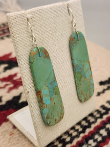 GREEN TURQUOISE PADDLE STYLE EARRINGS