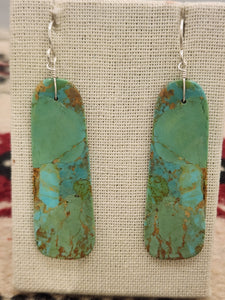 GREEN TURQUOISE PADDLE STYLE EARRINGS