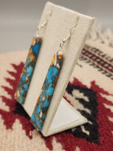 Load image into Gallery viewer, TURQUOISE &amp; SPINY OYSTER SHELL PADDLE STYLE EARRINGS
