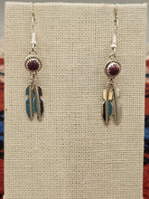 Load image into Gallery viewer, PURPLE SPINY OYSTER FEATHER EARRINGS  - SHARON MCCARTHY
