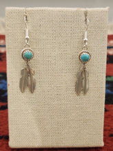 Load image into Gallery viewer, TURQUOISE 2 FEATHER EARRINGS  - SHARON MCCARTHY
