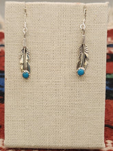 Load image into Gallery viewer, TURQUOISE FEATHER EARRINGS  - LOUISE JOE
