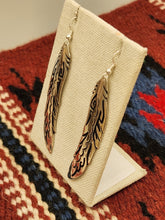 Load image into Gallery viewer, EXTRA LONG OVERLAY FEATHER EARRINGS  - TOMMY &amp; ROSITA SINGER
