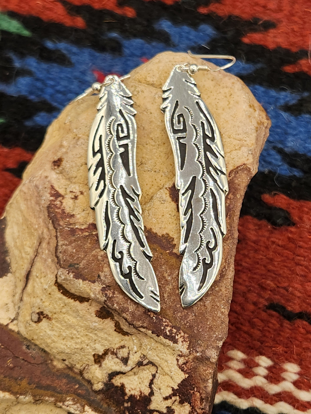 EXTRA LONG OVERLAY FEATHER EARRINGS  - TOMMY & ROSITA SINGER