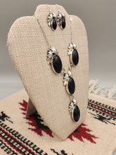 Load image into Gallery viewer, ONYX 4 STONE NECKLACE & EARRING SET - KIRK SMITH