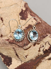 Load image into Gallery viewer, BLUE TOPAZ NECKLACE & EARRINGS SET - OVAL