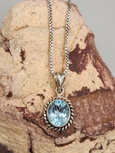 Load image into Gallery viewer, BLUE TOPAZ NECKLACE & EARRINGS SET - OVAL