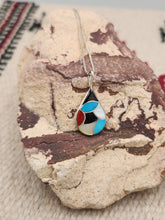 Load image into Gallery viewer, MULTI STONE INLAY PENDANT - ZUNI - DERRICK & LORELIA CHAVEZ