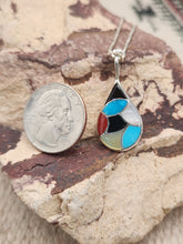 Load image into Gallery viewer, MULTI STONE INLAY PENDANT - ZUNI - DERRICK & LORELIA CHAVEZ