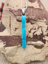 Load image into Gallery viewer, TURQUOISE INLAY PENDANT- ZUNI - MADARREL KALLESTEWA