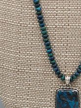 Load image into Gallery viewer, CHRYSOCOLLA NECKLACE & EARRINGS - RECTANGLE