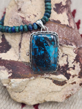 Load image into Gallery viewer, CHRYSOCOLLA NECKLACE & EARRINGS - RECTANGLE