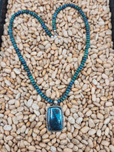 Load image into Gallery viewer, CHRYSOCOLLA NECKLACE & EARRINGS - RECTANGLE