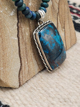 Load image into Gallery viewer, CHRYSOCOLLA NECKLACE & EARRINGS - RECTANGLE