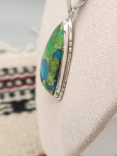 Load image into Gallery viewer, GREEN COPPER TURQUOISE PENDANT & EARRING SET