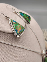 Load image into Gallery viewer, GREEN COPPER TURQUOISE PENDANT & EARRING SET